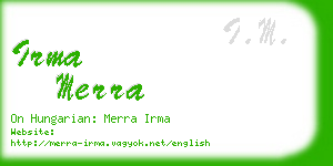 irma merra business card